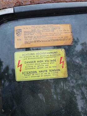 477-000-285 Porsche 477.000.285 92800610182 Danger High Voltageftft Decal - 924/944 76-85 477000285