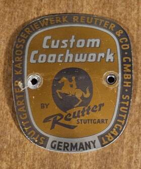 64472300400 Porsche 356 B 1960 - 1963 Small Reutter Badge Coach