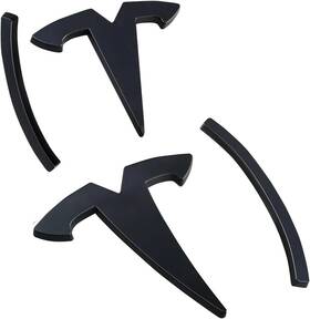 Powlamks 789615305136 3d Metal Emblem Sticker For Model 3 2pcs - Front Hood Badge Decal And Rear Tru
