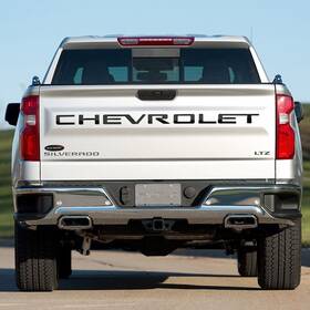 55551gm Putco Stamped Version Inch Chevy Letters Polished Stainless Steel Tailgate Emblem