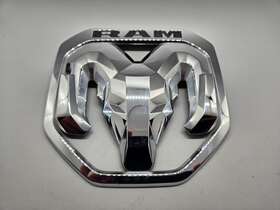 68276332 Ram 68276327 Rams Head Tailgate Emblem Nameplate Chrome