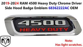 68362222ac Ram 2019-2024 4500 Heavy Duty Chrome Driver Side Hood Badge Emblem