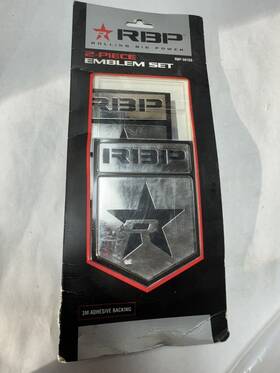 Rbp-501ss Rbp Rolling Big Power 2 Piece Badge Emblem Set Stainless Steel Shield Logo