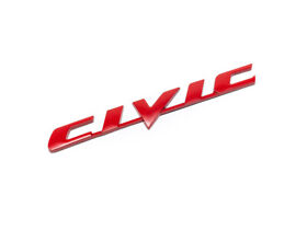 Hon-emb-ci1 Red Civic Emblem Badge Decal Sticker Trunk Honda 06-15 8th 9th Scratch And Dent