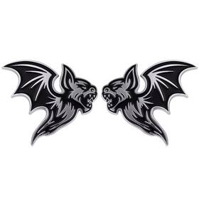 Emsunarl1 Red Star Pro Evil Bat Emblem 3d Custom Badge Decal Accessories For Car Truck Suv Auto 2pc