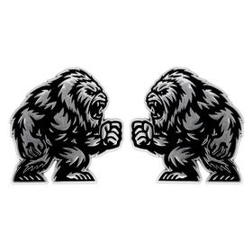 Emynarl1 Red Star Pro Yeti Emblem Custom 3d Bigfoot Badge Decal Accessory For Car Truck Suv 2pc