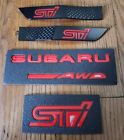 Redred44s Subie Performance Subaru Sti Glossy Black Bundle Rear Badge Red