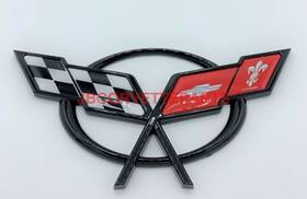 19207385 Reproduction 97-04 Chevrolet Corvette Rear Bumper Cross Flags Emblem Badge Repro