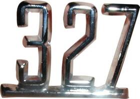 F67-8147 Reproduction New Chrome 327 1967 Camaro Fender Emblem