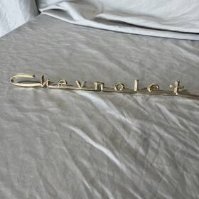 S6002-g Retro-gear 1957 Chevy Inch Chevrolet Script Gold Aluminum Emblem