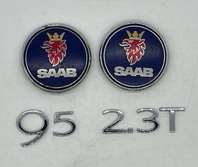 12756116 Saab 2006 - 2009 9-5 2.3t Front Hood Rear Trunk Emblem Logo Badge Nameplate