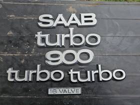 9225225 Saab 1985-1994 900 Turbo Rear Trunk Lid Emblems 16 Valve