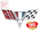 Saiue-39485628932 Rt Chevrolet Impala Chrome Flag Front Fender Badge Emblem Fit