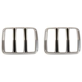 C5zz-13489-s Scott Drake Taillight Bezel Satin Pair Mustang 1965-1966