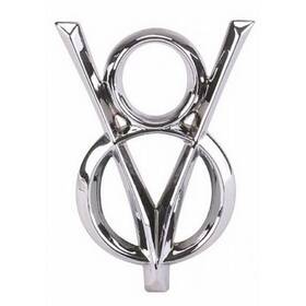 91132103 Speedway Motors V-8 Headlight Bar Emblem Chrome Fits Ford 1932