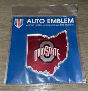 Em-98776 Stockdale Licensed Ohio State Buckeyes Acrylic Metallic Laser Cut Auto Emblem Sticker