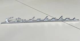 296342 Studebaker Vintage Hood Script Emblem 9 1/4 Inch X 1