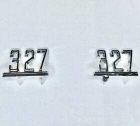 Sum-rp22992 Summit Racing General Motors Fender Badge Emblem Pair 327 Corvette Nova Chevelle Camaro Impala