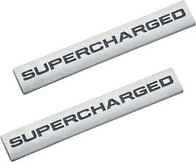 Supercharged Emblem 3d Raised Metal Car Premium Auto Lid Badge