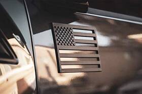 Tac0004 Tactilian Black American Flag Decal - 2 Pack 3d Adhesive Badge For Car Truck Suv