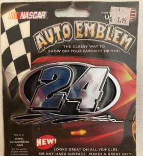 Team Promark 681620999952 Jeff Gordon Nascar #24 Collectible Auto Emblem Metallic Finish Strong Adhesive