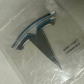 1494949-00-a Tesla Model 3 Front Bumper Hood T Nameplate Logo Badge Emblem Sport Oem Chrome