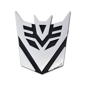 Tme-emb-00087 The Masonic Exchange Transforming Auto Robot Decepticon Emblem - 3 1/2 Inch Tall Silver