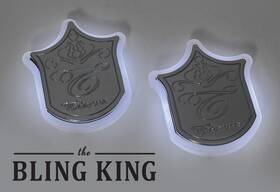 Bk-04-28477ti-2 Tiarra Grilles Two Grille Light Up Badges Chrome Led Emblems Halo Shield