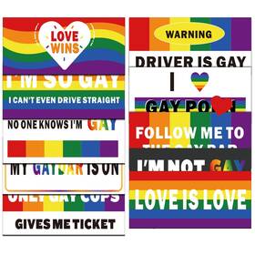 Magnet-2 Tonhui 10 Pcs Magnetic Bumper Decals Funny 7.87 X 3.15 Inches Rainbow