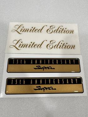 0021-14970-19 Toyota 1997 Supra 15th Anniversary Gold Fender Emblem Set Of 4