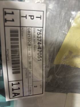 75374-47051 Toyota Genuine Inch Hybrid Emblem Nameplate Rh Fender 10-15 Prius Oem
