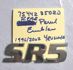 7544235070 Toyota 7544235020 7544235070. Inch Sr5 Rear Emblem. Oem Refurbished. 1996/2002 4runner