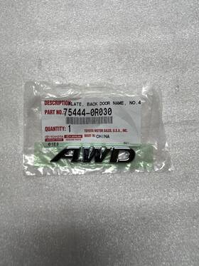 75444-0r030 Toyota 2013-2015 Rav4 Oem Inch Awd Plate Badge Emblem New