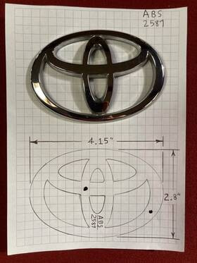 Abs2587 Toyota Emblem Abs 2587 Badge Vintage Old Rear Camry Corolla
