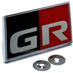 Su003-09377 Toyota Genuine Parts Oem 22-25 Gr86 Front Gazoo Racing Gr Emblem Badge With Push Nuts