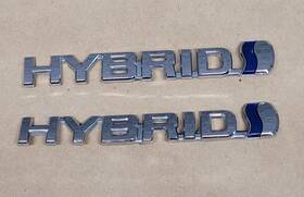 L590 Toyota Hybrid Fender Emblem Badge Chrome / Dark Blue