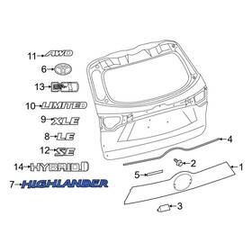 Toyota Oe 7.5442e 55 754420e050 Rear Hatch Emblem