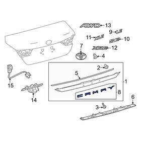 7544206380 Toyota Oe Rear Deck Lid Emblem