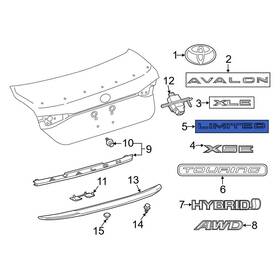 7544307070 Toyota Oe Rear Deck Lid Emblem