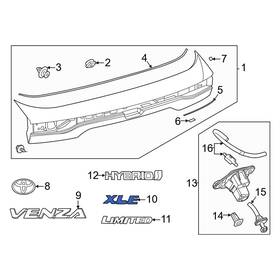 7544348300 Toyota Oe Rear Hatch Emblem