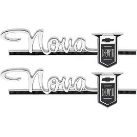 Cm3022e Trim Parts Nova Chevy Ii 1963 Quarter Panel 1964 Fender Emblem Pair