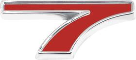 Cm5188g Trim Parts Custom Inch 7 Emblem Adhesive Back Red Face With Chrome Edging Made In The Usa