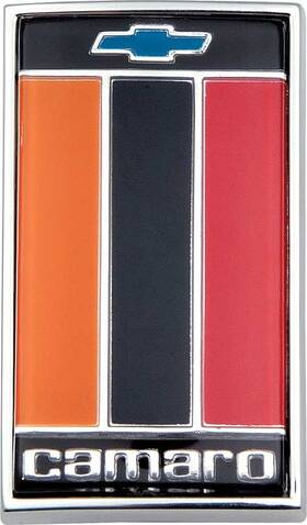 Cm6844 Trim Parts 1975-77 Camaro Header Panel Emblem Orange Black And Red Gm Licensed