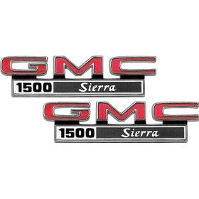 Cm9824 Trim Parts 1971-72 Gmc Pickup Truck Inch 1500 Sierra Front Fender Emblem Set Pair