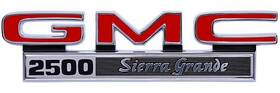 Cm9834 Trim Parts 1971-72 Gmc Pickup Truck Inch 2500 Sierra Grande Front Fender Emblems Pair