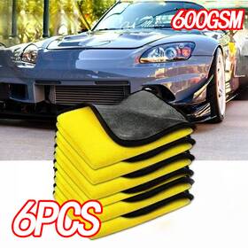 Typy 725407230712 6pcs Thick Microfiber Plush Towel Cleaning No-scratch Rag Polishing Detailing