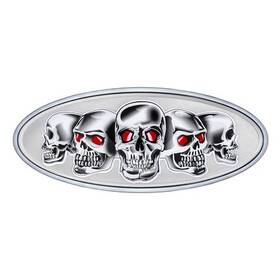 10881 United Pacific Emblem Chrome Die Cast Skull Silver