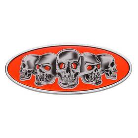 10884 United Pacific Emblem Chrome Die Cast Skull Red