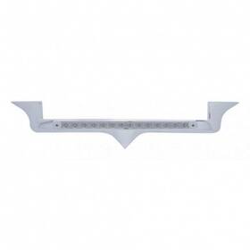 37972 United Pacific Hood Emblem Chrome With 19 Led Reflector Light Bar Red