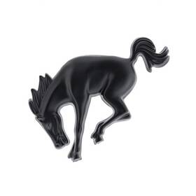 50131 United Pacific Emblem Bucking Horse Matte Black Plastic Easy